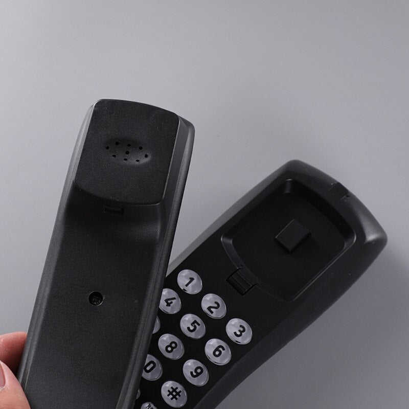 HCD3588 Fixed Landline Wall Telephone Portable Mini Phone Wall Hanging- Telephone for Home Office Hotel Spas Center
