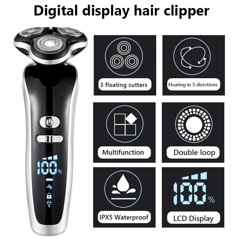 Electric Shaver 4D For Men Electric Hair Clipper USB Rechargeable Professional Hair Trimmer Hair Cutter for Men Adult Razor