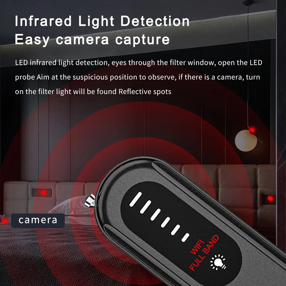 Multi-function Detector Security Protection Anti-spy Camera GPS Signal Lens RF Locator Tracker Bug Gadget Detect Wireless Camera