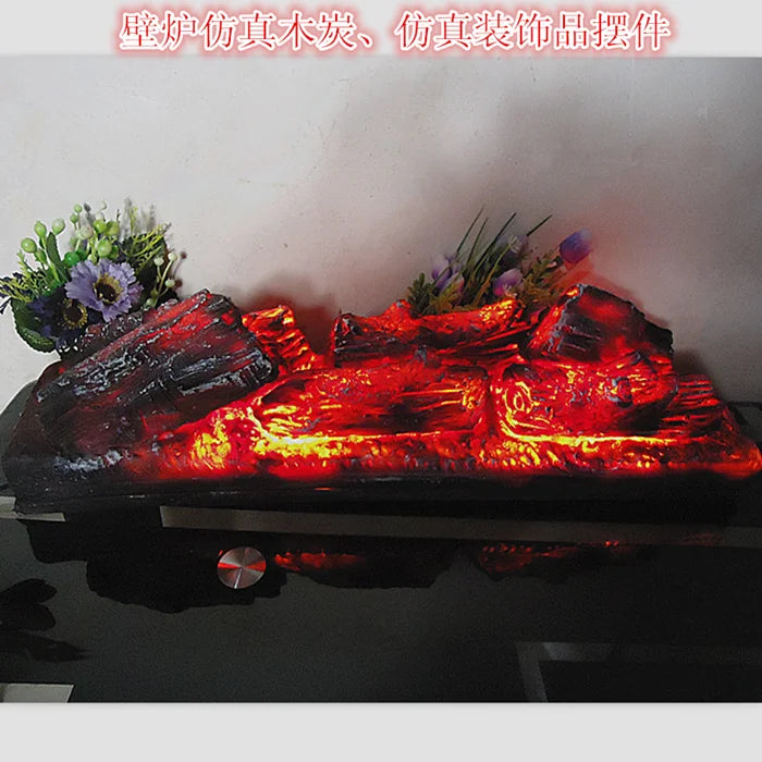 Electric Fireplace Simulation Charcoal Fake Firewood Bonfire Shoot Props Museum Hall Decorations Craft Halloween Christmas Party
