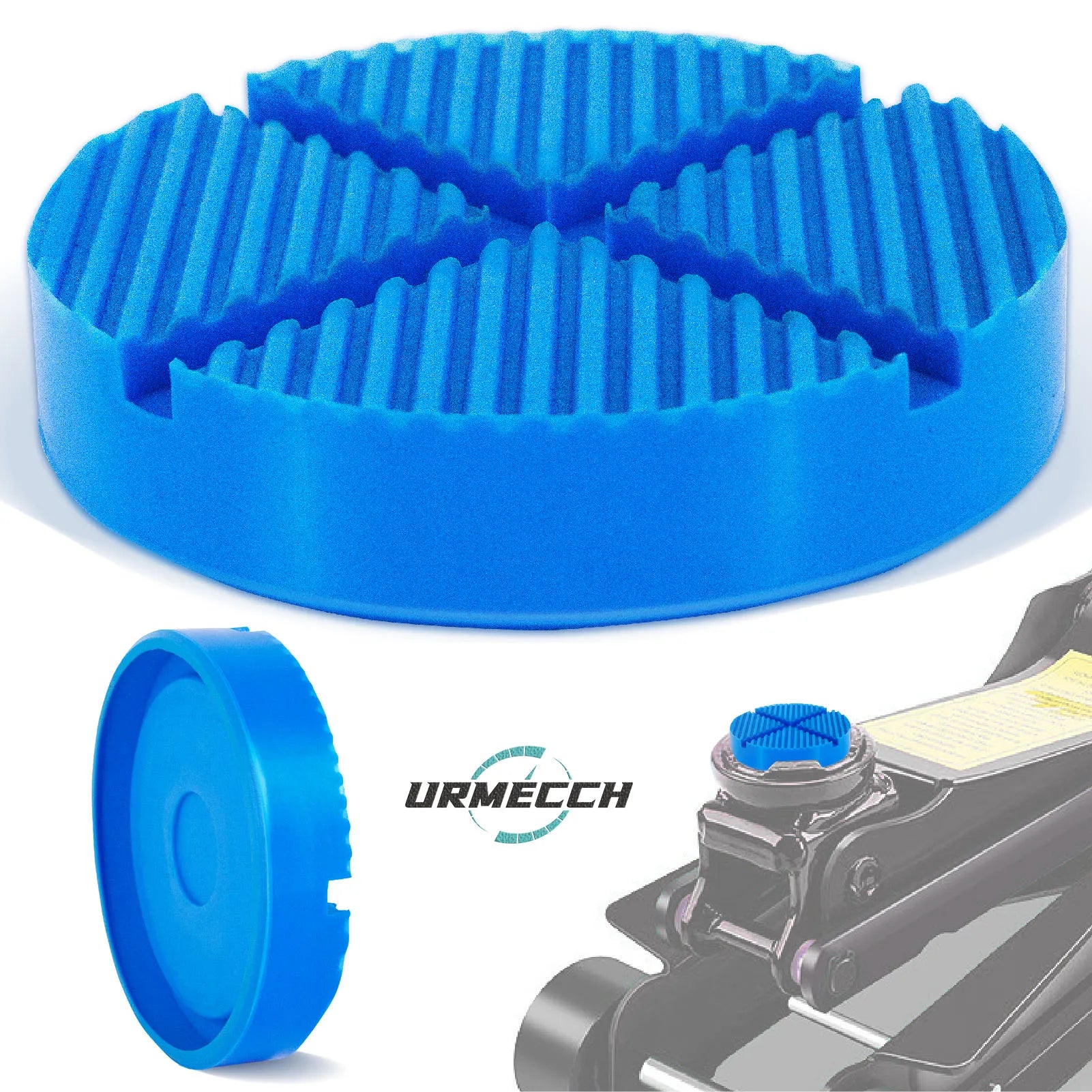 Car Blue Slica Gel Pads Floor Jack Lift Stand Rubber Slotted Frame Rail Adapter for Toyota VW Ford KIA Hyundai Nissan Renault