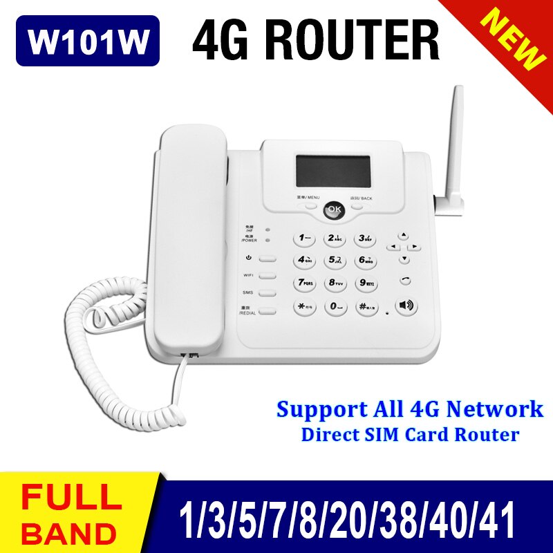 Office Home Computers 2G 3G 4G LTE GSM Wireless Landline Phone Voice Call Desk Telephone Sim Card Router 4g Wifi Hotspot W101W