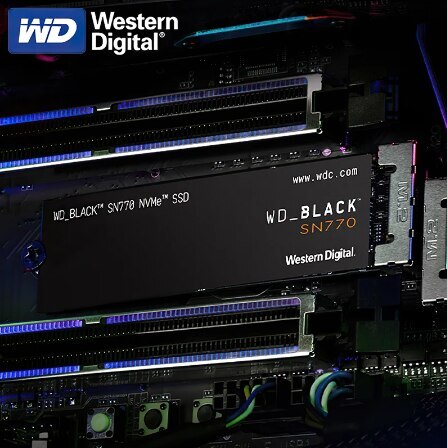 Western Digital WD BLACK SN770 NVMe SSD 500GB Internal Gaming Solid State Drive Gen4 PCIe M.2 2280 up to 5150 MB/s