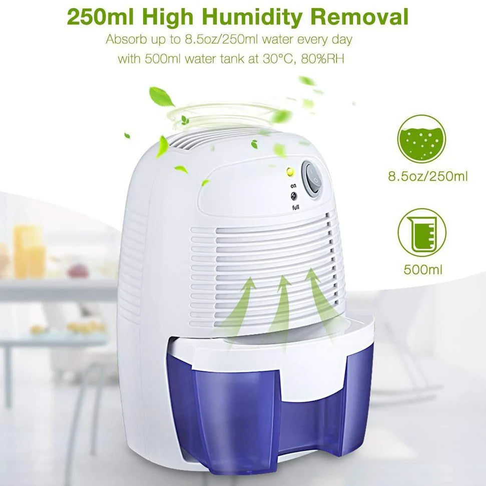Mini Dehumidifier USB Portable Air Dryer Electric Cooling with 500ML Water Tank for Home Bedroom Kitchen Office Car
