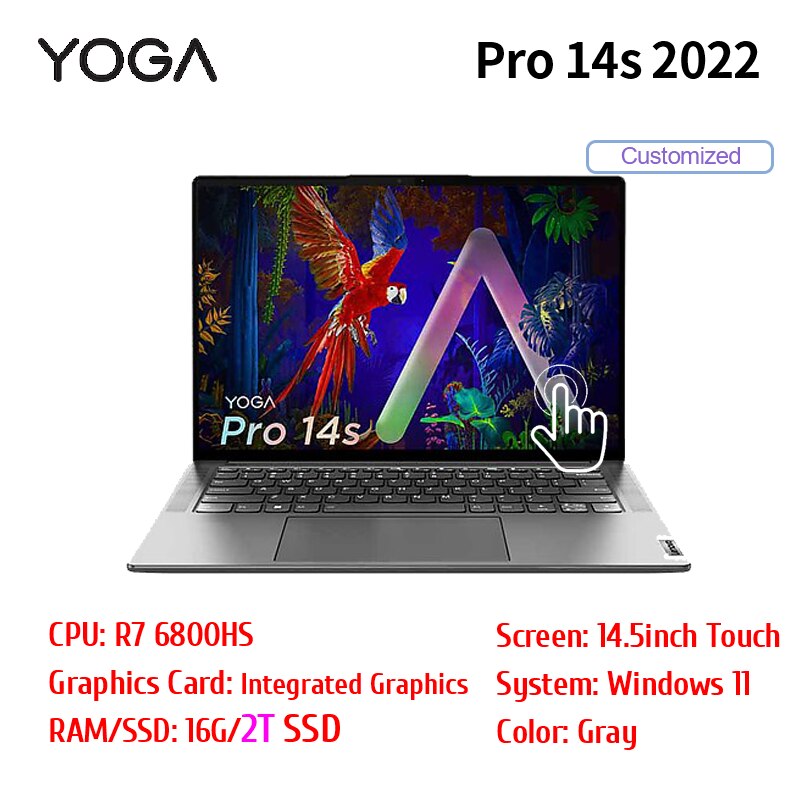 Lenovo Laptops YOGA Pro 14s 2022 Ryzen 7 6800HS RTX 3050/Integrated Graphics 3K 120Hz IPS Screen Slim Notebook Computer Win 11