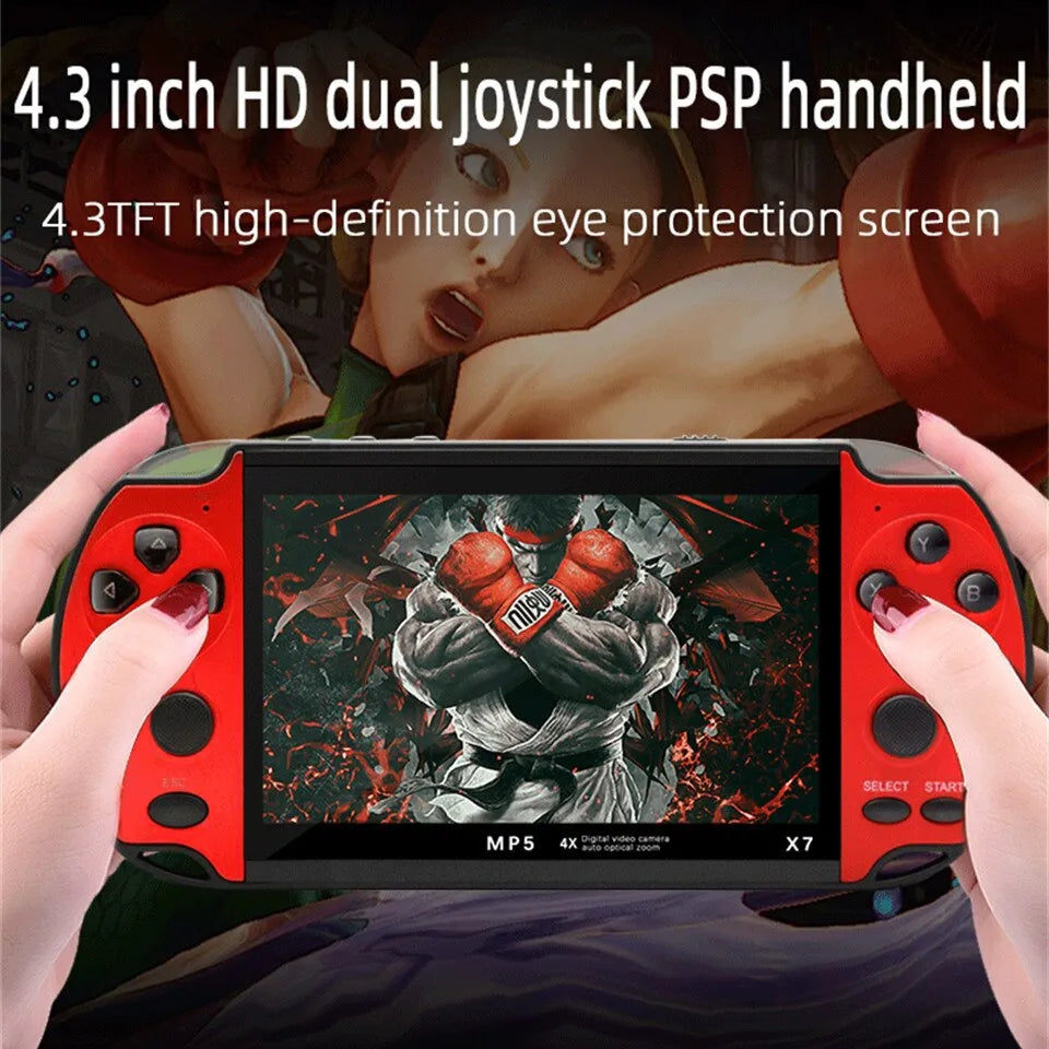 X7 Handheld Game Console 4.3inch TFT HD Screen Portable Retro Game Player Built-in 10000 Games For GBA GBC NES GBC