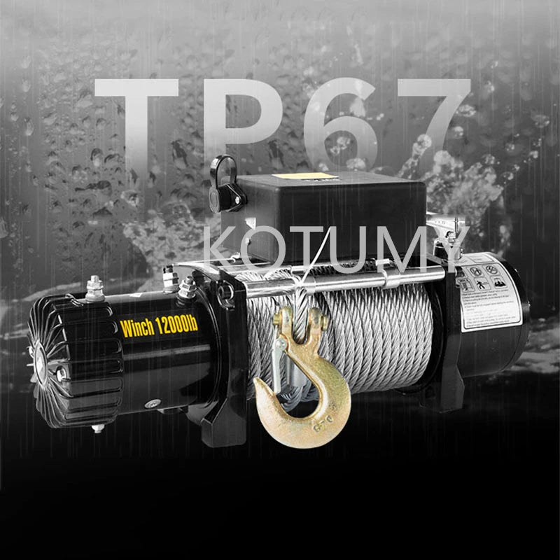 Portable Electric Winch 12V Off-Road Vehicle Self Rescue and Rescue Traction Hoist 24V Car Mounted Electric Winch Traction Hoist