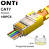 ONTi RJ45 Pass Through Crimper Tool and Rj45 Connector, Ethernet Crimper Crimping Tool Wire Stripper Cutter for Cat6a Cat5