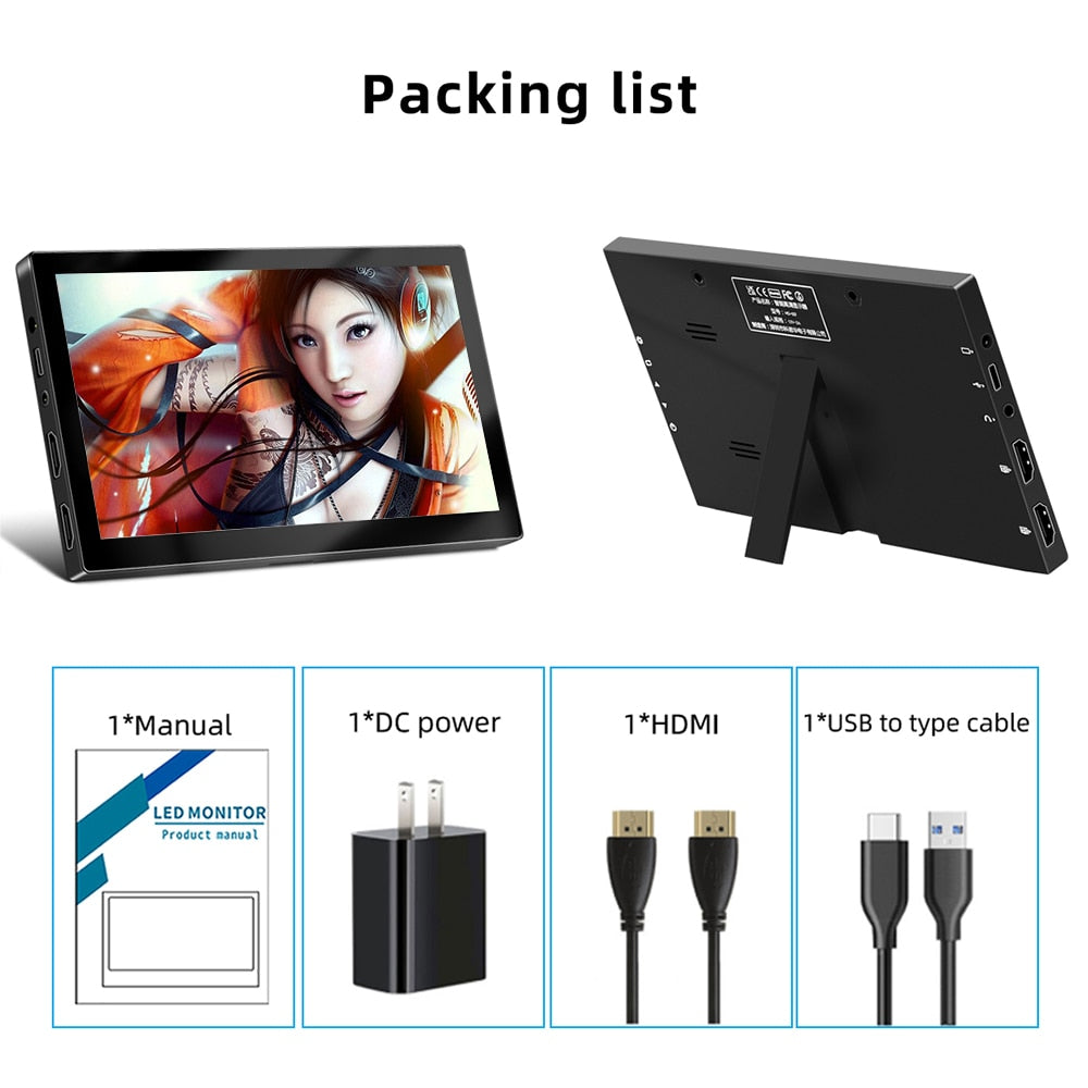 7″ Touch Portable Monitor 1024*600 TFT 60Hz LCD display 5-point Capacitive Touchscreen for Raspberry Pi Windows HDMI-Compatible
