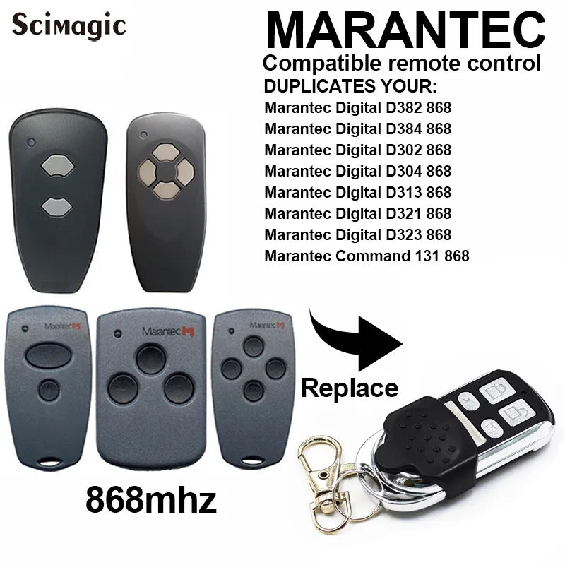 Marantec Digital D302 D304 868 MHz Garage Door Gate Remote Control MARANTEC Garage Command Gate Door Opener Transmitter