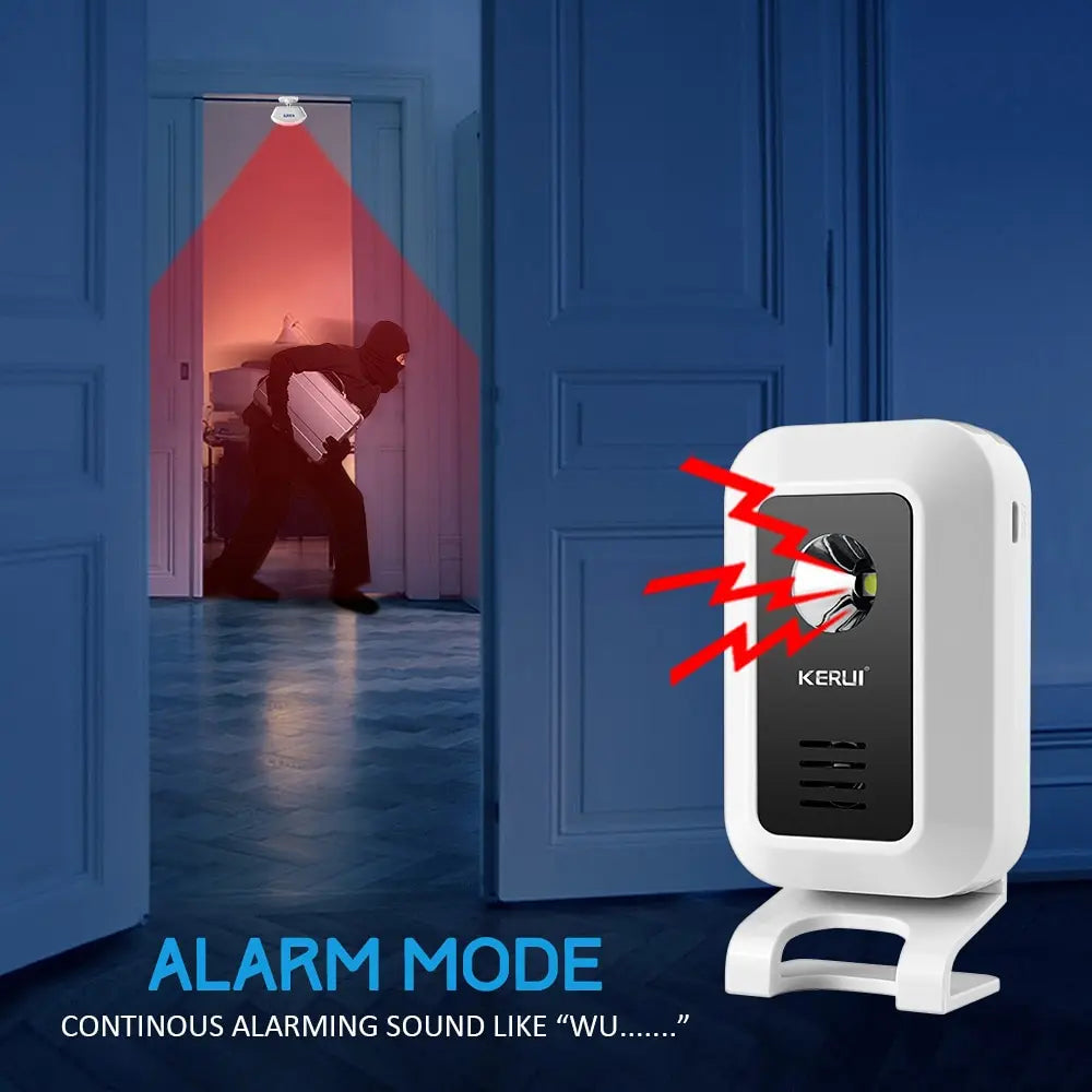 KERUI M7 Welcome Motion Sensor Security Alarm 32 Songs DoorBell Chime Wireless Smart Home LED Night Light Door Window Store Shop