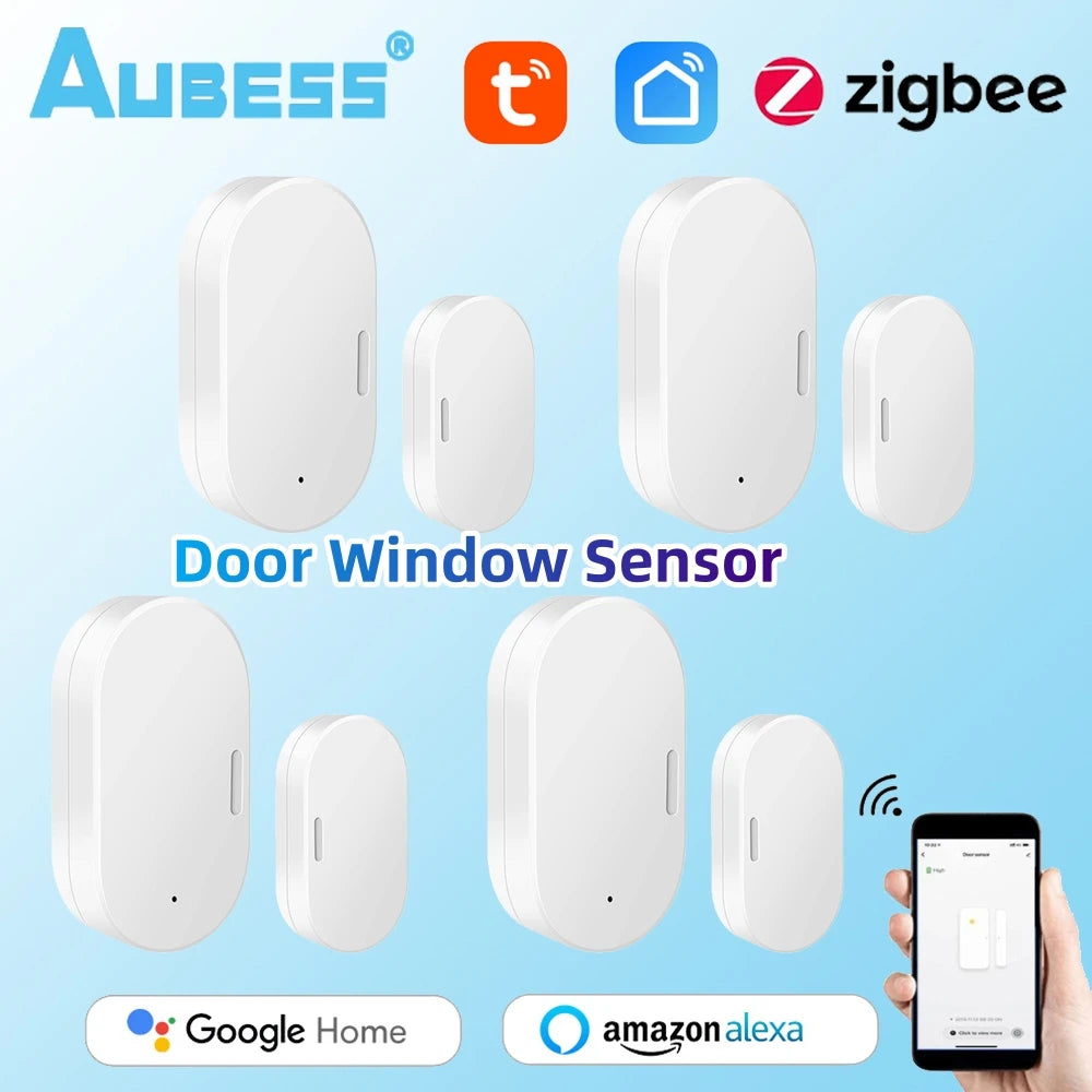 Tuya Zigbee Door And Window Magnetic Sensor Wireless Door Detector Open Entry Smart Security Alarms Compatible With Alexa Google
