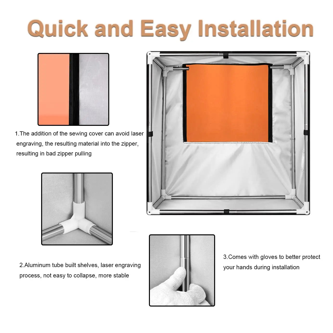 COMGROW Laser Engrave Enclosure Eye Protection Vent Protective Cover For CNC Engraving Machine Laser Cutting Enclosure Tent