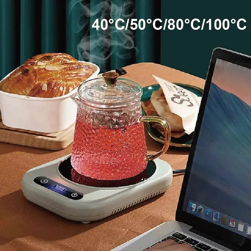 220V Cup Heater Coffee Mug Warmer 100°C Hot Tea Makers Electric Hot Plate Timing 4 Gear Fast Heating Pad Milk Tea Warm Coaster