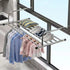 Balcony Telescopic Shoe Rack Coat Hanger Stainless Steel Drying Shoes Clothes Towel Bar Window Shoe Storage Shelf