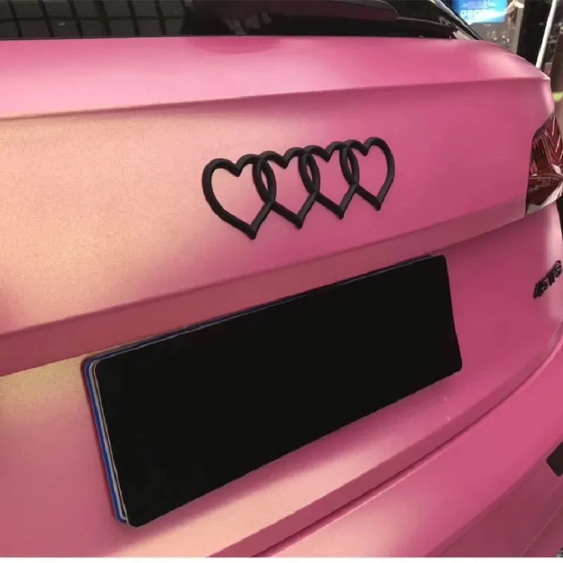 Car Love Heart Logo Rear Trunk Tail Label Badge Emblem Decal For Audi A4 A3 A5 A6 A4L B8 B7 B9 C6 C7 Replace Auto Accessories
