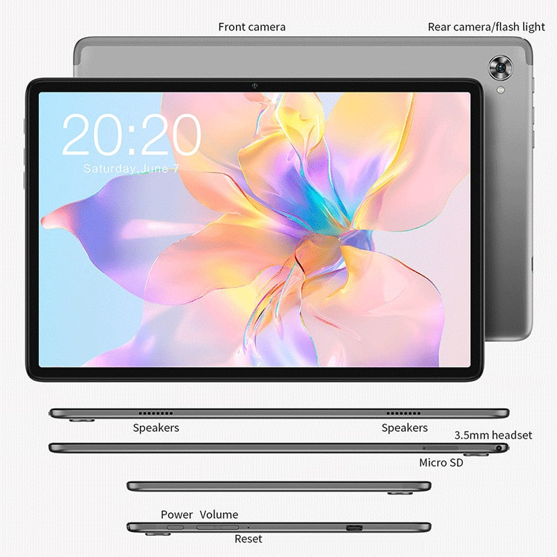 Teclast P40HD Tablet Android 12 Tablette Unisco T606 4GB RAM 64GB eMMC 10.1" IPS 1920x1200 Type-C Tablete Dual 4G LTE GPS BT 5.0