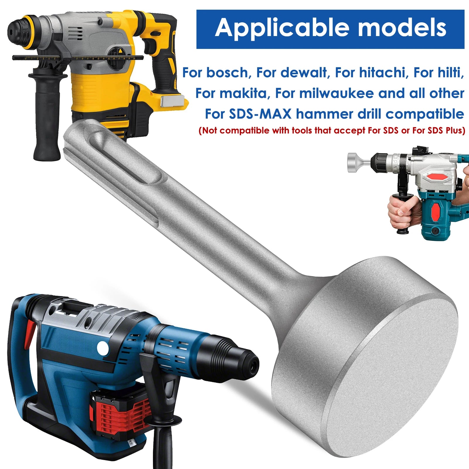 Ground Rod Driver 85mm Steel Drill Bit Driver Wide Compatibility Ground Rod Bits Socket for Rotary Hammer Drill Grounding Rods