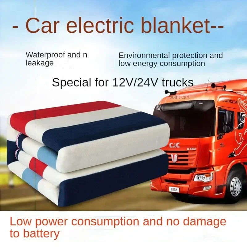 12/24V Car Electric Heated Blanket Mat Thicker Warmer Heater Winter Car Electric Blanket Heating Travel Blankets For RV SUVs