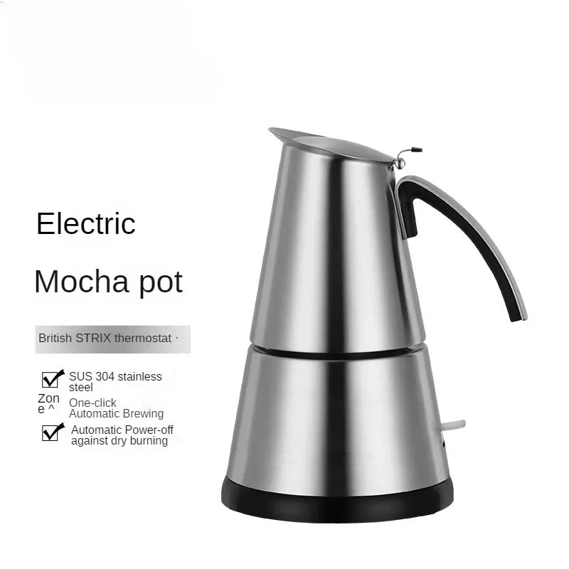 Mocha Pot  230 - 340 Ml Electric Portable Stainless Steel Thermostatic Extraction  Auto Power Off Home Kitchen Coffee Maker