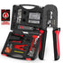 AMPCOM RJ45 Crimper Lan Tester Tool Set Ethernet Cable Stripper Punch Down Tool RJ 45 RJ11 Connectors 12 in 1 Cabling Repair Set