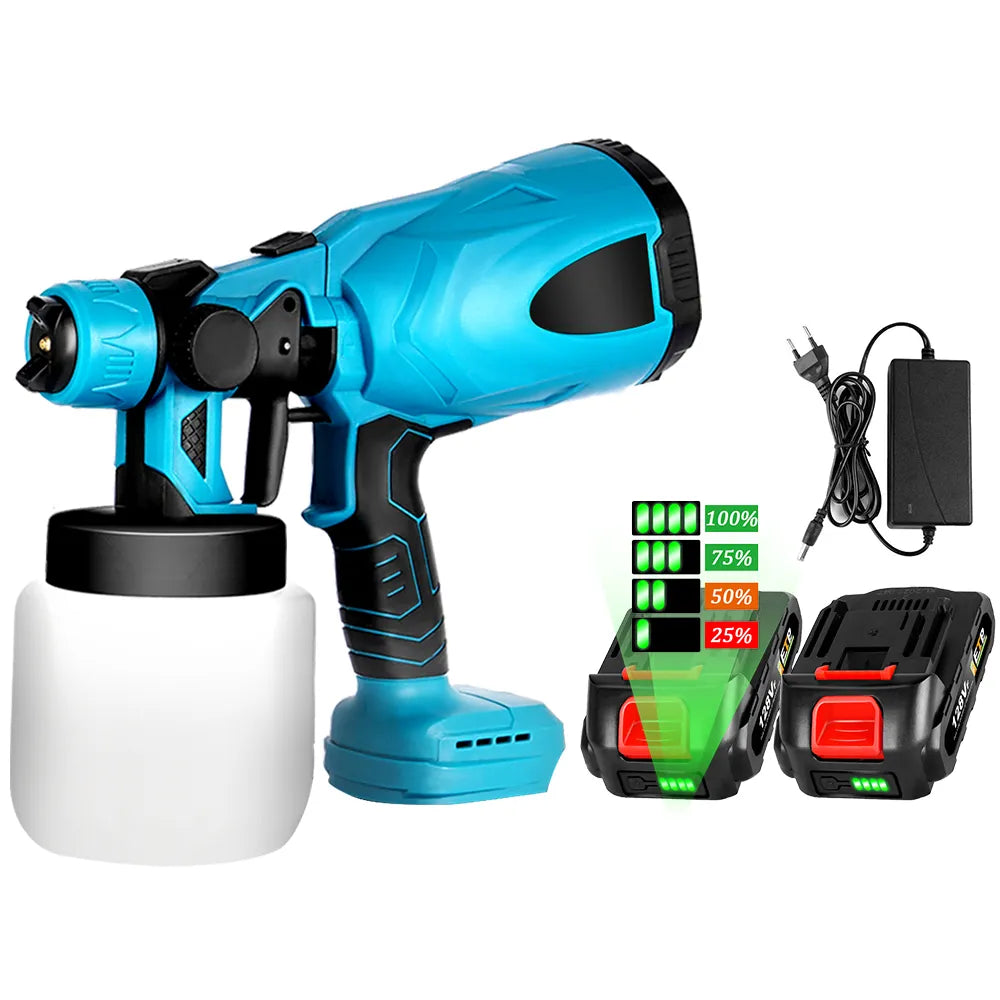 800ML Electric Spray Gun Cordless Paint Sprayer Auto Furniture Steel Coating Airbrush Compatible for Makita 18V Battery