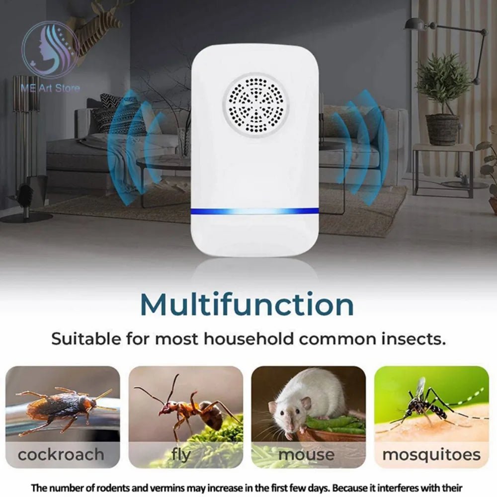 Electric Ultrasonic Pest Repeller Indoor Chemical-Free Pest Control Insects Repellent Flyings Mosquito Traps Anti Rat Repellent