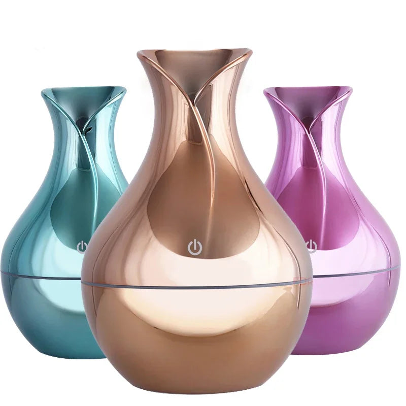 130ml USB aroma oil diffuser wood electric humidifier ultrasonic air humidifier mini aromatherapy LEDlight mist maker for home