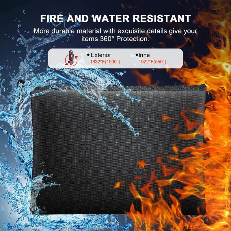 Fireproof Money Bag For Cash Fireproof Waterproof Document Bag Waterproof File Organizer Travel Safe Bags For Important Files