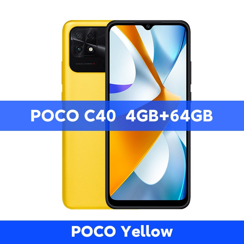 New POCO C40 Global Version Smartphone 3GB 32GB / 4GB 64GB 6000mAh battery 6.71” Display JLQ JR510 Octa-core CPU 13MP Camera