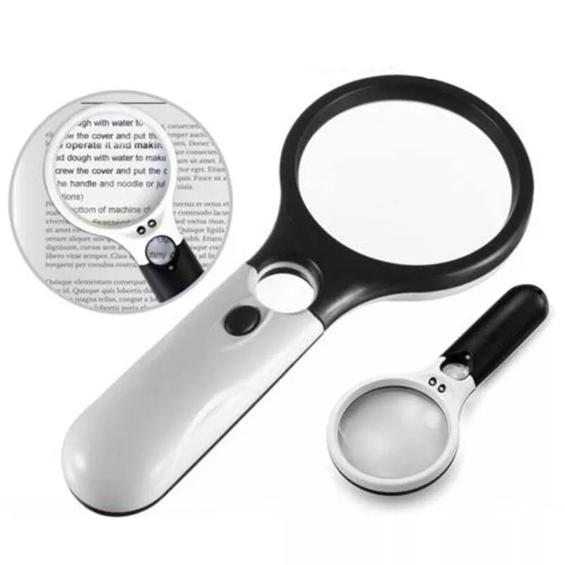 3 LED Light 45X Magnifying Glass Lens Mini Pocket Handheld Microscope Reading Jewelry Loupe Handheld Magnifiers