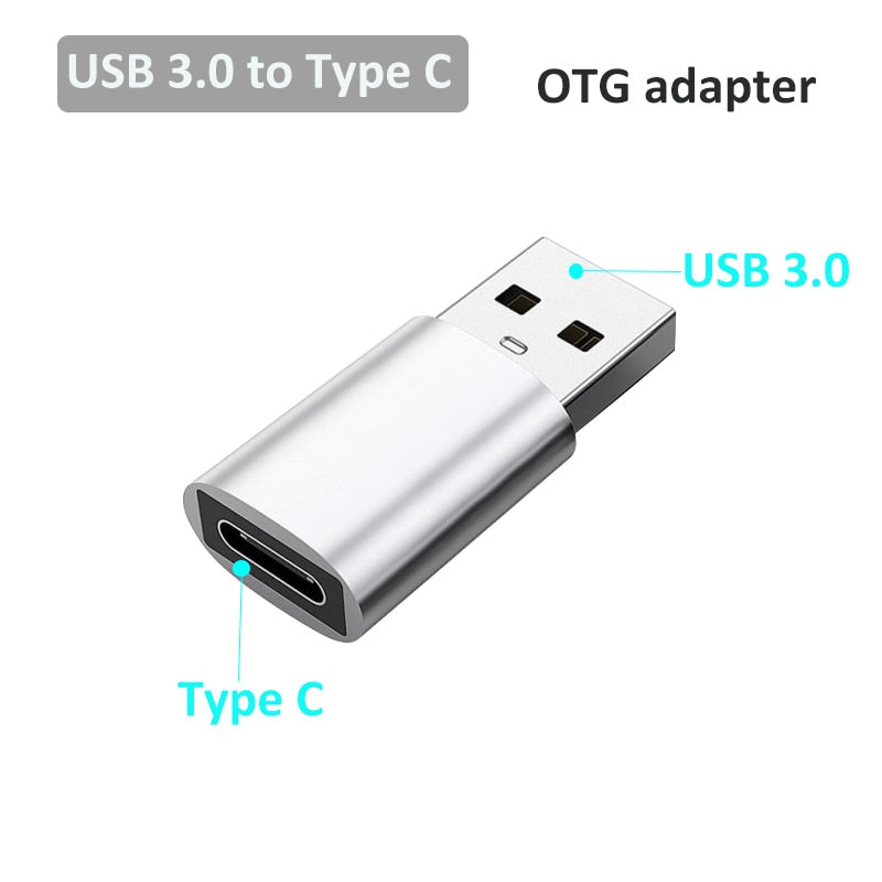 OTG Adapter Type C to USB3.0 Connector USB A to USB C Adapter Male to Female Converter for Laptop Mobile Phone Data Transfer