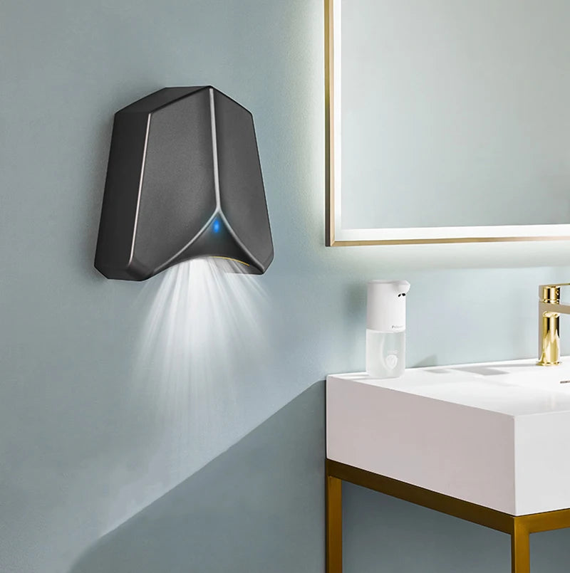 interhasa! Automatic Jet Hand Dryer Induction Hot and Cold Infrared Sensor HEPA Filter High Power Hand Dryer Bathroom Hotel
