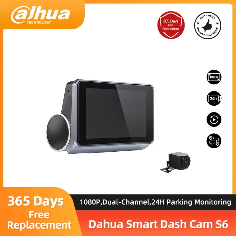 Dahua S6 Dashcam 1080P WiFi Front and Rear Double 3 Inch Video Car Recorder Night Vision Voice Control Crash Latch Car Camera