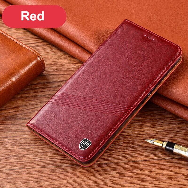 Vintage Genuine Leather Case for HTC U19e U20 Desire 19s 20 21 22 Pro Plus Phone Wallet Flip Cover With Kickstand