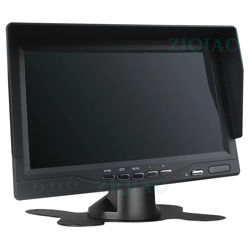 ZIQIAO 7 Inch Truck DVR Monitor AHD SD Card IPS 2 Split Screen RV Harvester Bus Video Recorder A738