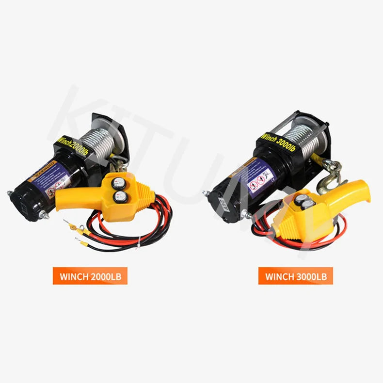 3500lbs/4000lbs/4500lbs Car Mounted Small Crane Electric Hoist 12V/24V Off-road Vehicle Traction Self Rescue Trailer Winch Hoist