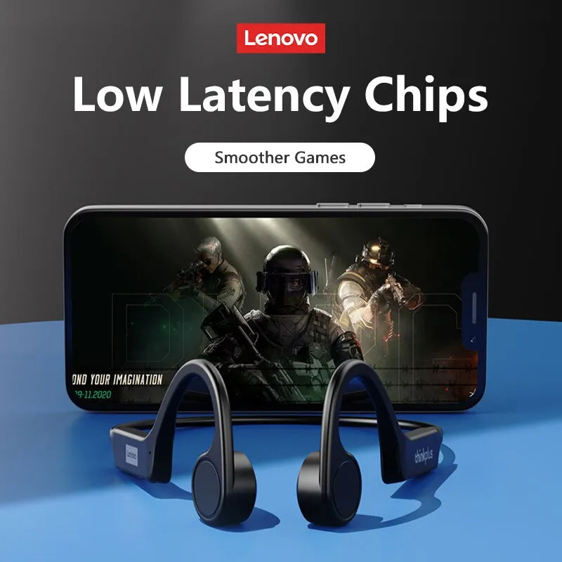 Lenovo X4 Bone Conduction Bluetooth Headphone Sports Earphone Waterproof Wireless Headset with Mic Ear Hook TWS Bass Hifi Stereo