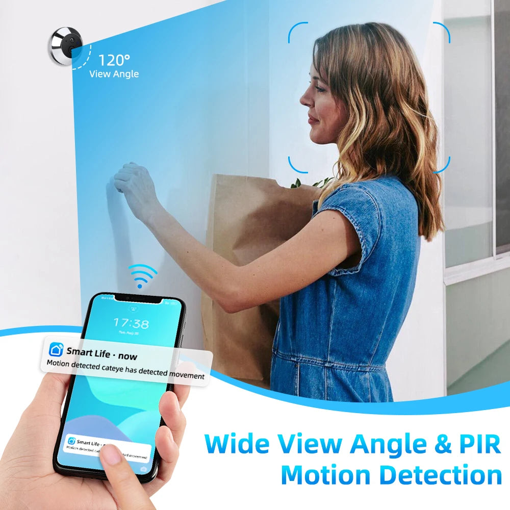 Camluxy Smart Tuya WiFi Door Camera 4.3 inch 1080P Eye Peephole DoorBell 5000mAh PIR Motion Alarm Alexa Digital Door Viewer