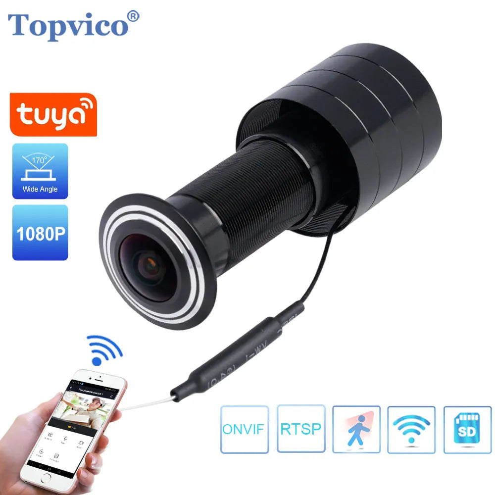 Topvico Tuya Video Peephole Wifi Camera Motion Detection Door Viewer Video-eye Wireless Intercom Home Security Auto Record