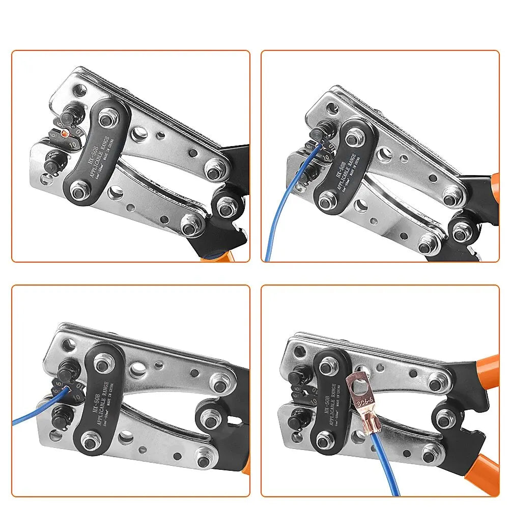 AliExpress Collection Crimping Pliers 6-50mm²/AWG 10-1/0 Tube Terminal Crimper Hex Crimp Tool Battery Cable Lug Cable Hand Tools