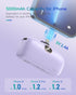KUULAA Power Bank Mini 5000mAh Portable Charger Powerbank Fast Charging USB Type C External Battery for iPhone 14 13 12 Samsung