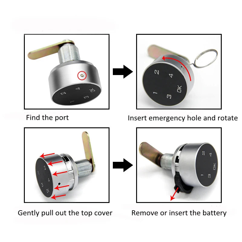 Smart Drawer Lock 20mm 30mm Mortise Fingerprint Password IC Card Wooden Cabinet Keypad Intelligent File Box Door Lock
