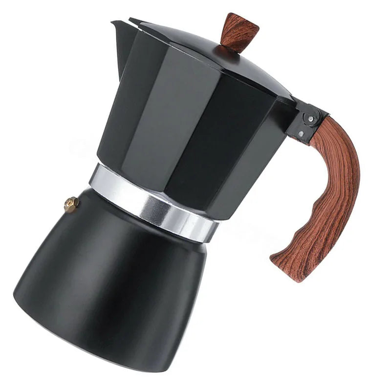 300ml Italian Espresso Stove Top Coffee Maker Percolator Pot 6 Cups Black Heating Method: Electric Furnace, Gas Stove, Alcohol L