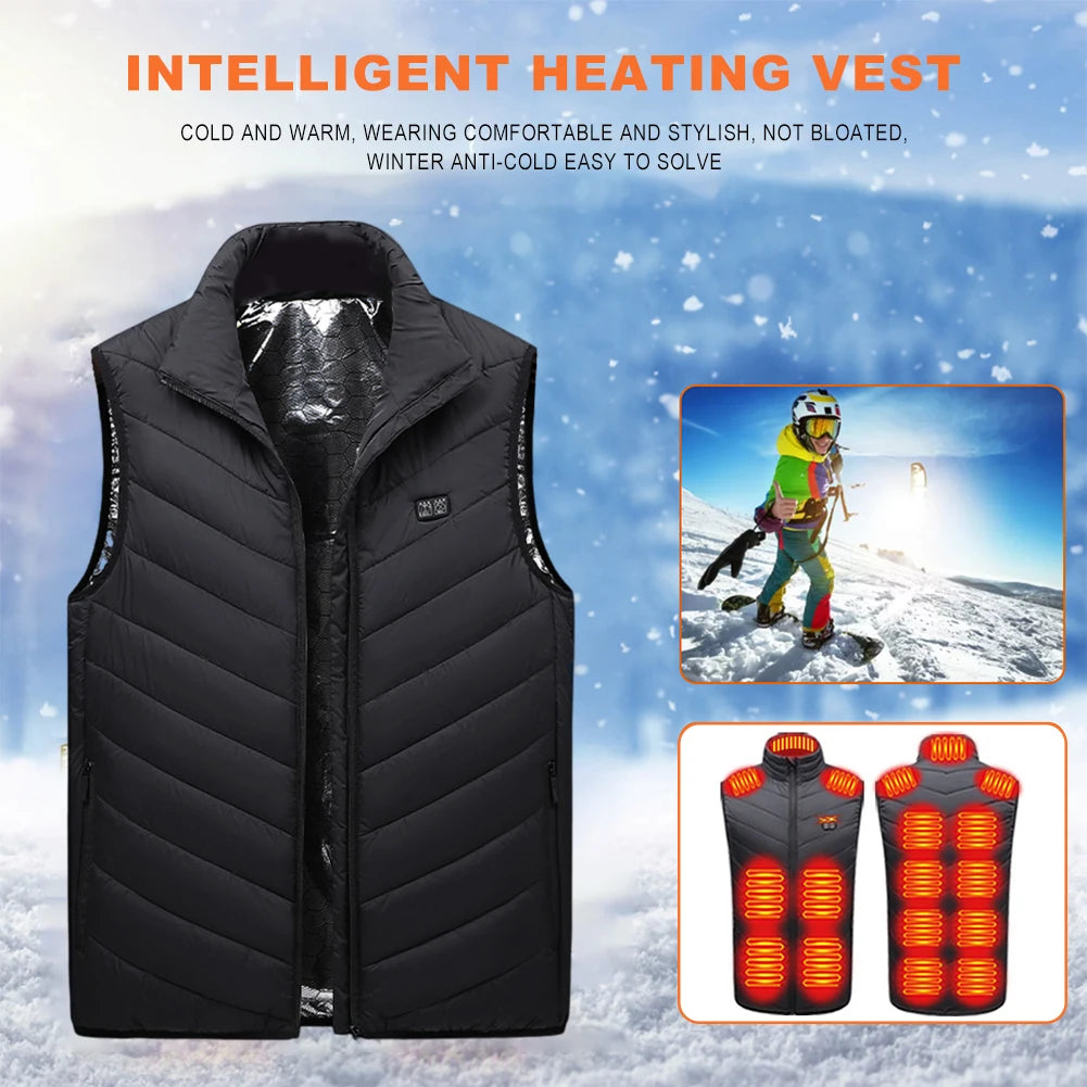 Unisex Rechargable Heated Jacket Foldable Electric Heated Jacket Waterproof 3 Heating Levels for Skiing Cycling Hunting