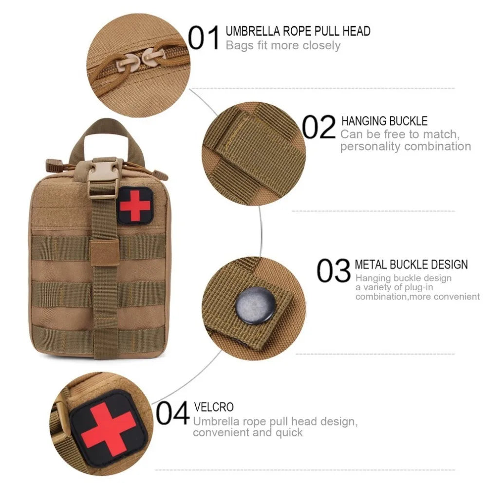 Tactical Bag Survival Pouch Outdoor Medical Box Large Size SOS Bag Tactical First Aid Bag Medical Kit Bag Molle EMT Emergency