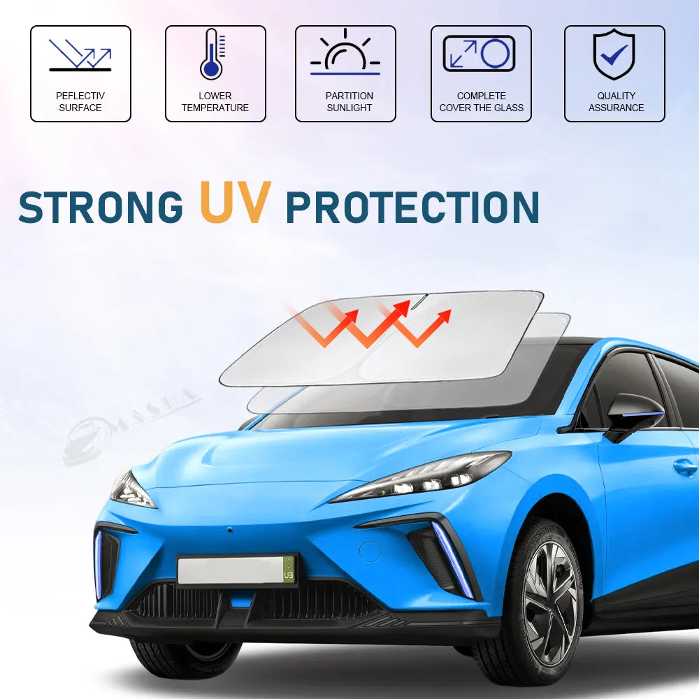 Windshield Sun Shade For MG 4 EV MG4 2022 2023 2024 Sunshade Sun Visor Protector Foldable Blocks UV Rays Keep Your Car Cooler