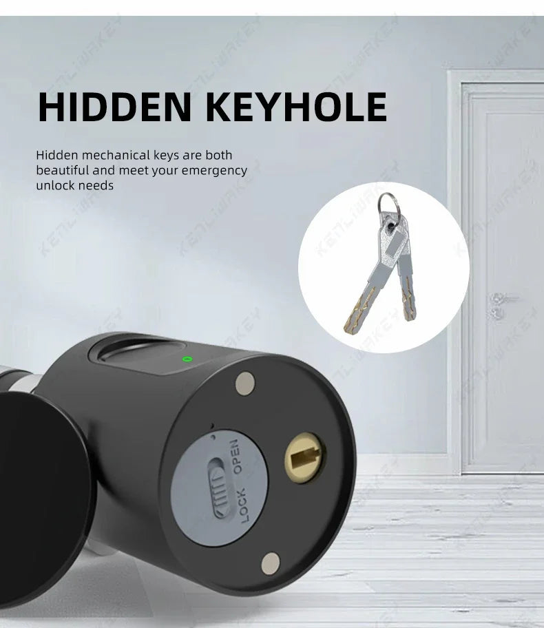 Tuya APP Fingerprint Lock Euro Cylinder Electronic Smart Door Lock RFID Card Bluetooth Digital Keyless Entry Smart Home Lock