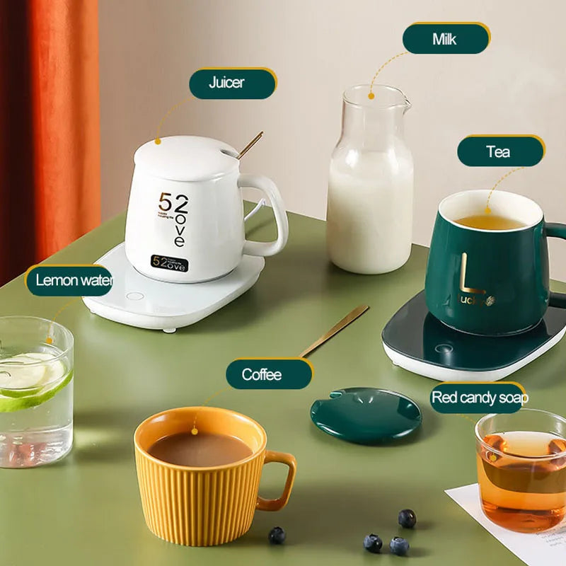 Electric G-Sensor Cup Heater Mug Warmer Mat 55°C Smart Thermostatic Cup Coaster Tea Coffee Milk Heating Dish Pad 220V