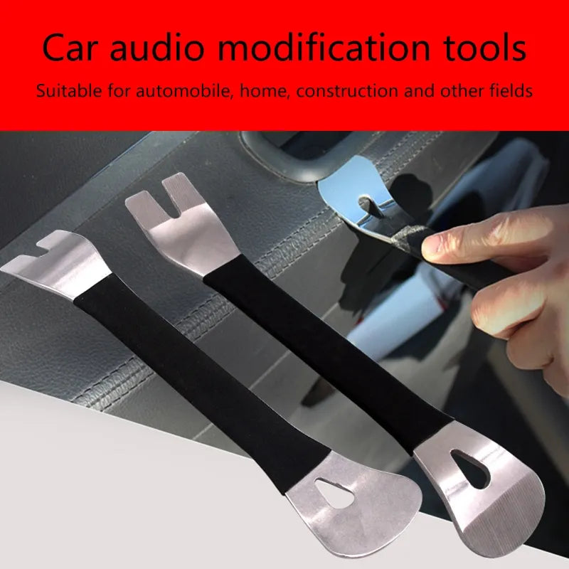 6Pcs Portable Auto Door Clip Trim Removal Tools Kits Car Dashboard Audio Radio Panel Repair Metal Removal Pry Disassembly Tool